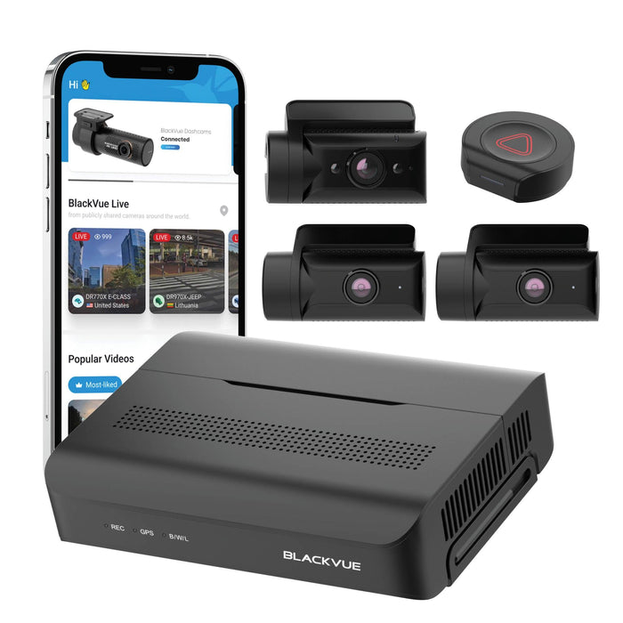 BlackVue DR770X Box 3-Channel Cloud Dash Cam - Dash Cams - BlackVue DR770X Box 3-Channel Cloud Dash Cam - 1080p Full HD @ 60 FPS, 2-Channel, 3-Channel, 4K UHD @ 30 FPS, Adhesive Mount, App Compatible, Bluetooth, Cloud, Desktop Viewer, G-Sensor, GPS, Hardwire Install, Loop Recording, Mobile App, Mobile App Viewer, Night Vision, Parking Mode, Security, South Korea, Super Capacitor, Wi-Fi - BlackboxMyCar