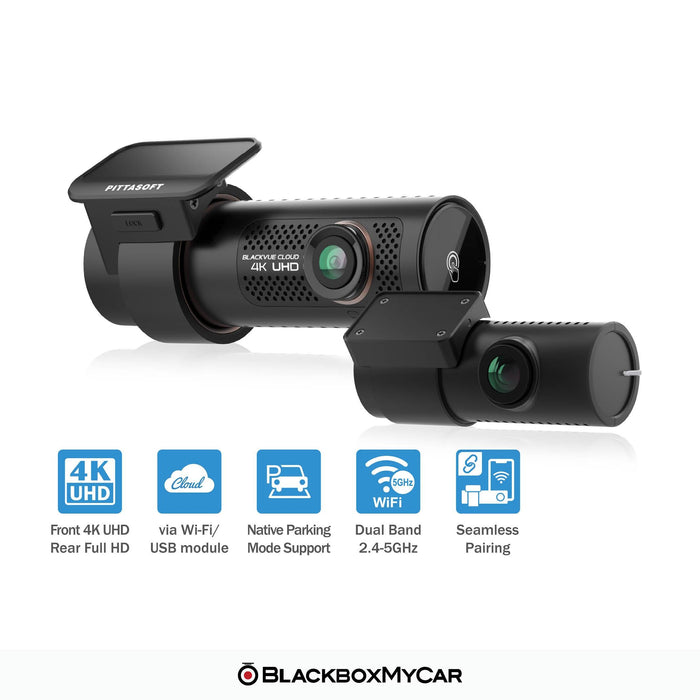 BlackVue DR970X-2CH 4K UHD Cloud Dash Cam - Dash Cams - BlackVue DR970X-2CH 4K UHD Cloud Dash Cam - 2-Channel, 4K UHD @ 30 FPS, Adhesive Mount, App Compatible, Bluetooth, Cloud, Desktop Viewer, G-Sensor, GPS, Hardwire Install, Loop Recording, Mobile App, Mobile App Viewer, Night Vision, Parking Mode, Security, South Korea, Super Capacitor, Wi-Fi - BlackboxMyCar